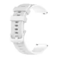 White silicone watch strap detail, carbon fiber texture, matching buckle, quick release. - 20mm Watch Strap / White