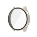 Detailed view of the integrated smartwatch protective case and tempered glass screen protector. - Ivory