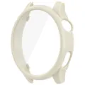 Beige integrated smartwatch protective case with clear screen protector, detail view. - Case and Screen Protector for Xiaomi Watch 5 / Ivory