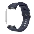 Donkerblauwe siliconen smartwatch vervangingsband met metalen pin, ademende sportband. - Amazfit Rex 3-bandjes / Donkerblauw