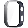 Donkerblauwe smartwatch beschermhoes met gehard glas en nauwkeurige uitsparingen voor knoppen. - Inktblauw