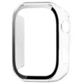 Transparant smartwatch beschermhoesje detail met nauwkeurige knopuitsparingen voor perfecte pasvorm. - Transparant