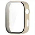 Beige PC smartwatch beschermhoes met gehard glas schermbeveiliging, krasbestendig. - Ivoor