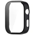 Smartwatch beschermhoes met gehard glas schermbeschermer zwarte harde PC hoes - Zwart