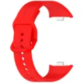 Red silicone replacement watch strap for smart sports watch, durable and comfortable wear. - Red