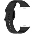 Replacement silicone watch strap compatible with smartwatches, featuring secure metal connectors. - Black