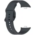 Dark grey silicone replacement smart watch strap with metal buckle and connector for daily sports. - Platinum Steel Grey