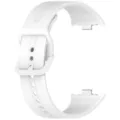 White silicone replacement watch strap compatible with smartwatch models, durable and comfortable. - White