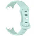 Mint green silicone replacement watch strap band with metal connector for smart fitness tracker. - Haze Blue