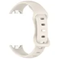 Silicone replacement strap detail view, compatible with smart fitness bands, beige color. - Star