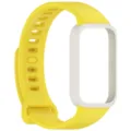 Ersatz Silikon Armband und Schutzgehaeuse fuer Fitness Tracker, gelbes Armband Detailansicht. - Beige Und Gelb