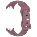Silicone replacement watch band detail view with metal connectors for smart fitness tracker. - Smoky Purple