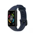 Correa de repuesto de silicona TPU azul oscuro y pulsera de actividad inteligente con pantalla - Correas para Huawei Band 6/6 Pro / Azul Medianoche