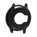 Black silicone hollow watch protective case detail, flexible accessory close-up view. - Black