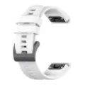 White silicone quick-release replacement watch band, durable sports strap for smartwatches. - 20mm / White