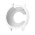 White silicone smartwatch protective case, half-coverage hollow bumper design for active sports watch. - White