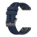 Silicone replacement watch strap, breathable design with metal buckle, durable sports band. - Dark Blue