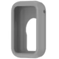 Vista detallada de primer plano de la funda protectora de silicona gris flexible y duradera. - Gris