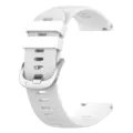 White silicone replacement watch band with quick release pins and metal buckle for smartwatches. - Watch Band Width 18mm / White