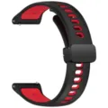 Dettaglio cinturino orologio in silicone, design traspirante con perni a sgancio rapido. - Cinturino con fibbia magnetica (22 mm) / Nero rosso