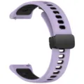 Cinturino in silicone 22mm di ricambio con chiusura magnetica pieghevole per smartwatch. - Cinturino con fibbia magnetica (22 mm) / Viola Nero