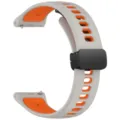 Vista dettagliata del cinturino in silicone, design traspirante bicolore con chiusura magnetica. - Cinturino con fibbia magnetica (22 mm) / Arancione sabbia