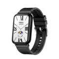 Nylon gevlochten siliconenhorlogeband voor smartwatch, comfortabele en duurzame vervanging. - Zilveren connector + horlogeband / Zwart