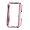 Shiny rhinestone protective case for smart band, pink hard PC shell accessory stylish cover! - Huawei Band 11 Pro Hollow Protective Cases / Rose Pink