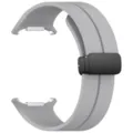 Replacement silicone watch strap compatible with Samsung Galaxy Watch Ultra, gray with magnetic folding buckle. - Gray