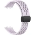 Silicone watch strap replacement breathable multi-hole band with magnetic folding clasp for smart band - Purple