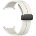 Silicone watch strap with magnetic folding buckle compatible with Samsung Galaxy Ultra watch - Cream