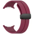 Burgundy silicone watch strap with magnetic folding buckle replacement for smart watch. - Burgundy
