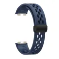 Atmungsaktives Silikon-Uhrenarmband Ersatz mit Magnet-Faltschließe, 16mm Breite Detail. - Original Blau
