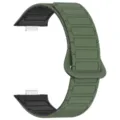 Silicone Magnetic Watch Strap Replacement Band Compatible with Smartwatch Accessories - Straps for Huawei Watch FIT 3/4/4 Pro / Dark Green Black