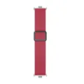 Red silicone watch strap detail view, featuring a secure magnetic folding buckle design. - Burgundy