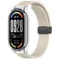 Bracelet en silicone et coque de protection pour montre connectée avec fermoir aimanté. - Coque transparente + bracelet abricot