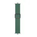 Green silicone smartwatch replacement strap with magnetic folding clasp for compatible watch models. - Army Green