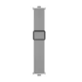 Silicone magnetic folding buckle watch strap detail view, compatible with smart watches. - [Black Connector] + Strap / Light Gray