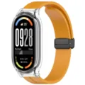 Bracelet de rechange en silicone avec coque de protection transparente et boucle magnétique - Boîtier transparent + bracelet jaune vif
