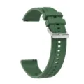 Green silicone watch strap 22mm replacement band with quick release pins and silver buckle - 22mm Watch Bands / Army Green