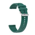 Green silicone smartwatch replacement band with silver metal buckle and quick release pins. - 22mm Watch Bands / Dark Green