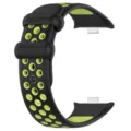 Bracelet de montre de sport en silicone de rechange avec trous respirants pour montres. - Noir citron vert