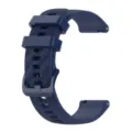 Dark blue silicone watch strap with carbon fiber texture and quick release pins for smart watch. - 20mm Watch Strap / Navy Blue