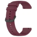Replacement silicone watch band strap compatible with smartwatches, soft and durable material. - 22mm Watch Connector Interface / Burgundy