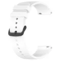 White silicone replacement watch band 20mm 22mm for smart watch with black buckle strap - White