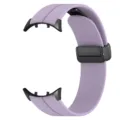 Cinturino per orologio in silicone con fibbia magnetica pieghevole lilla chiaro, resistente. - Viola chiaro