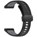 Dettaglio del cinturino in silicone nero per orologio con perni a sgancio rapido e fibbia magnetica. - Cinturino con fibbia magnetica (22 mm) / Grigio nero