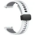 Cinturino di ricambio in silicone 22mm con chiusura magnetica, dettaglio bicolore traspirante. - Cinturino con fibbia magnetica (22 mm) / Grigio biancastro