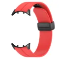 Cinturino per orologio magnetico in silicone rosso compatibile con accessorio smartwatch ricambio. - Rosso