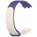 Silicone replacement watch band detail showing dual-color purple and beige design - Starlight & Purple